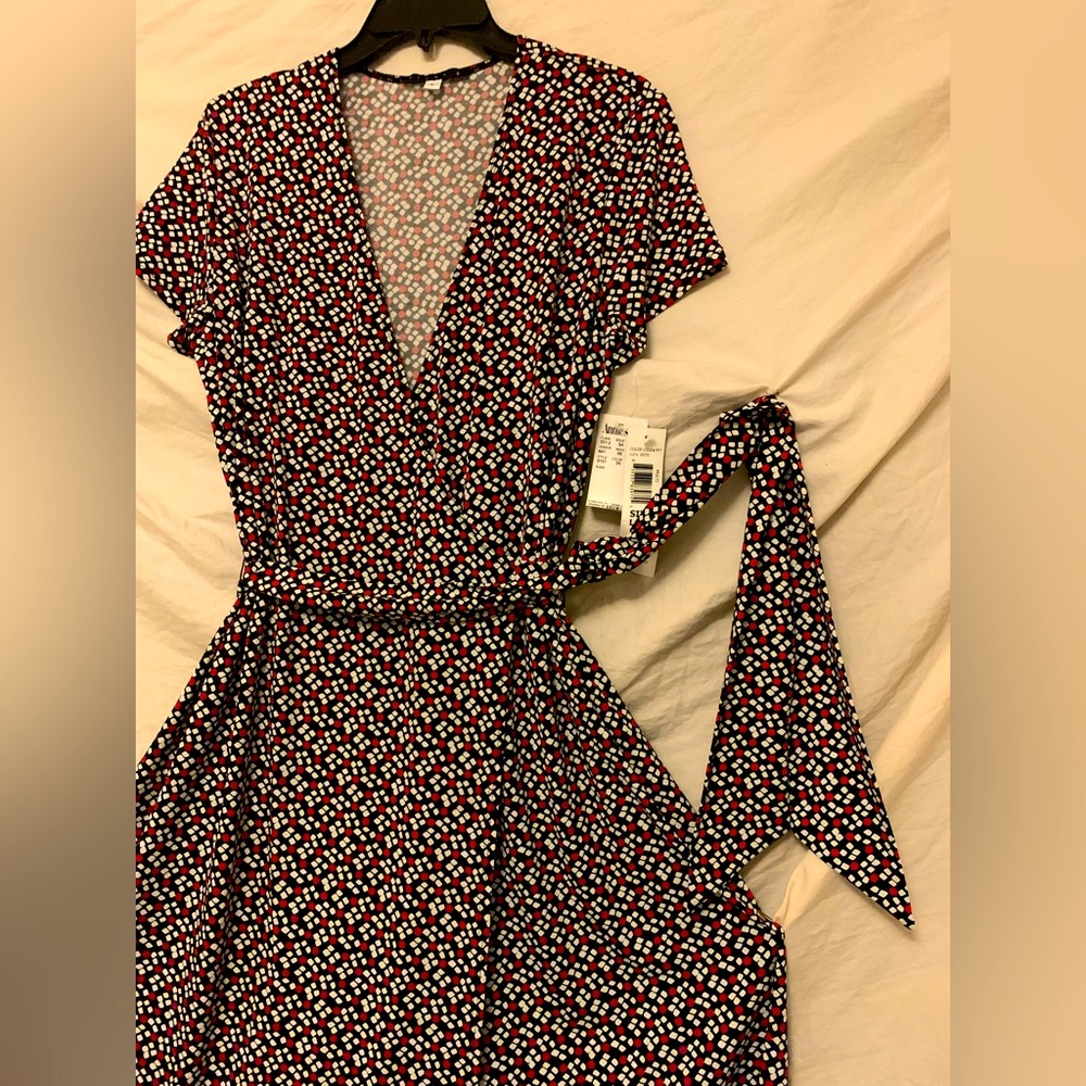 ✨⚡️💥 Tiana MSK PETITE SS Surplice Top Swing Skirt Stretchy Dress